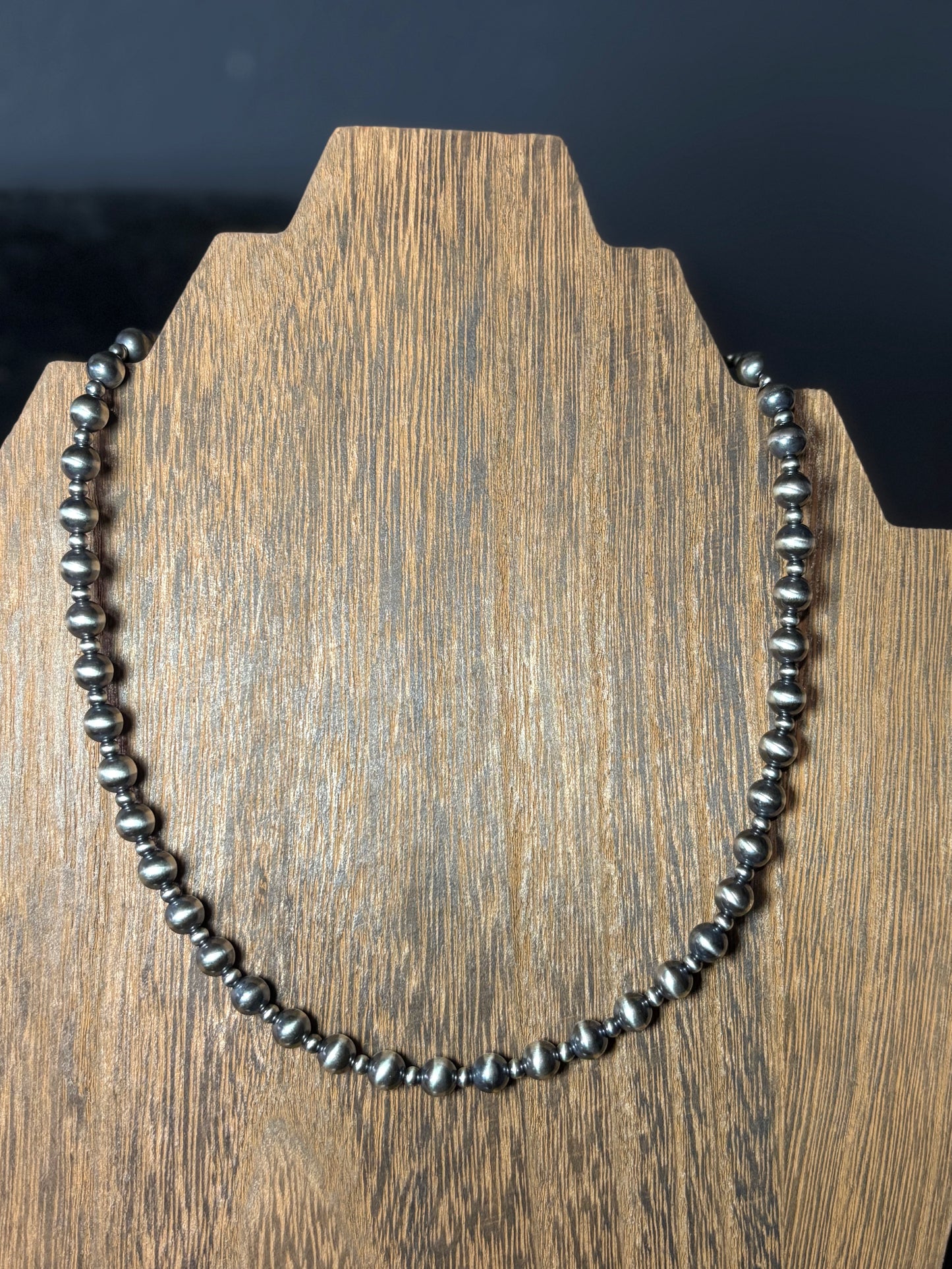 3-6mm alternating Sterling Silver Pearl Necklace