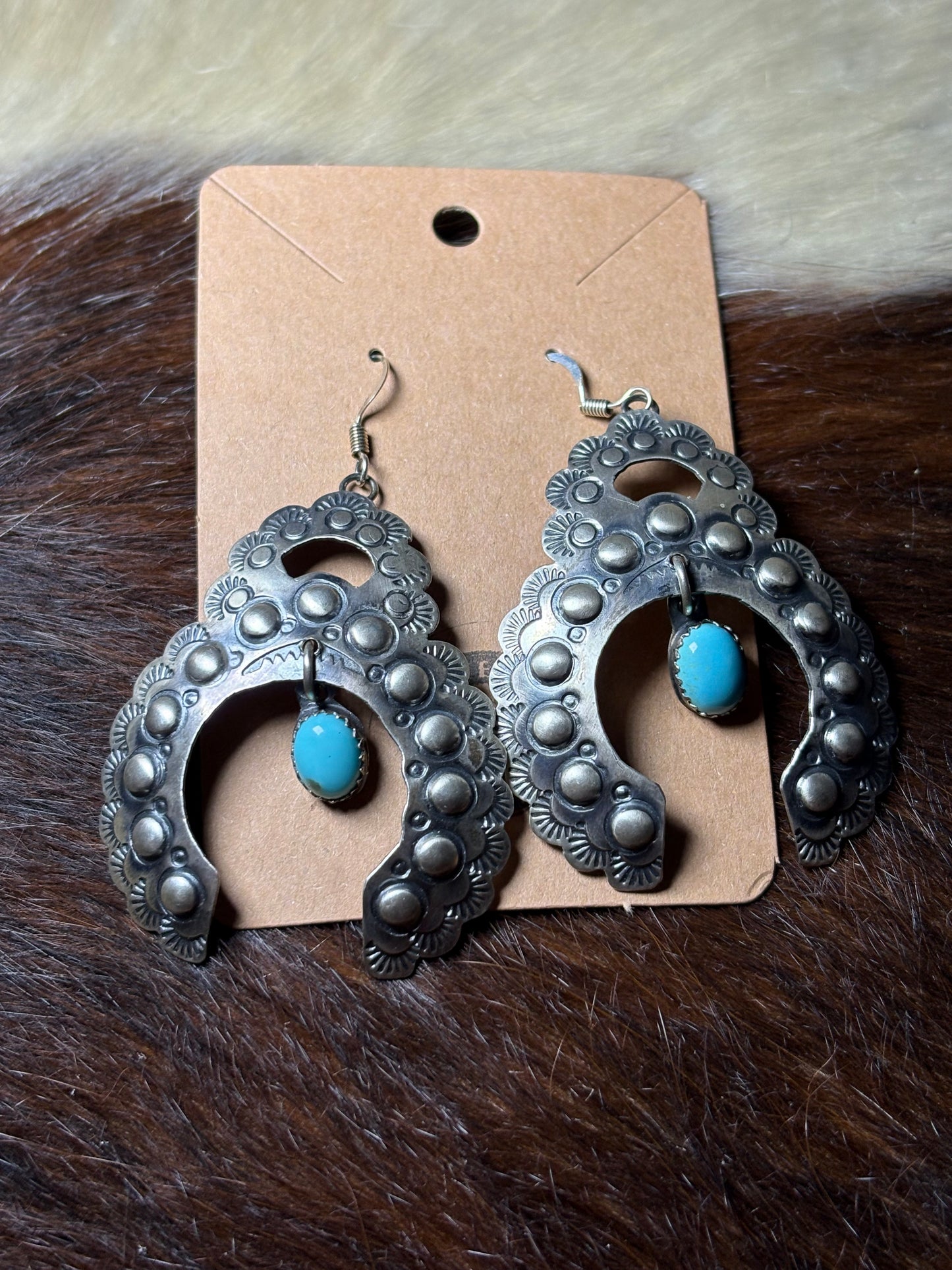 Sterling Silver Naja Earrings With Turquoise