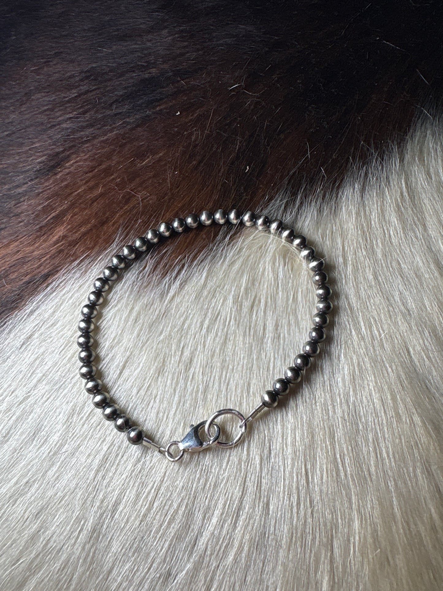 4mm Sterling Silver pearl bracelet