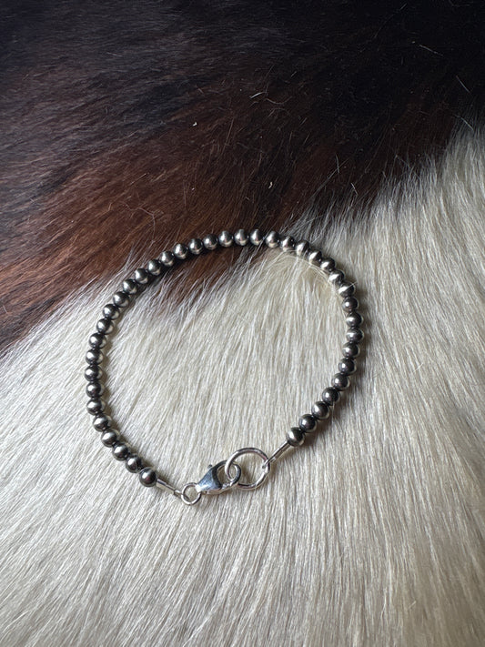 4mm Sterling Silver pearl bracelet