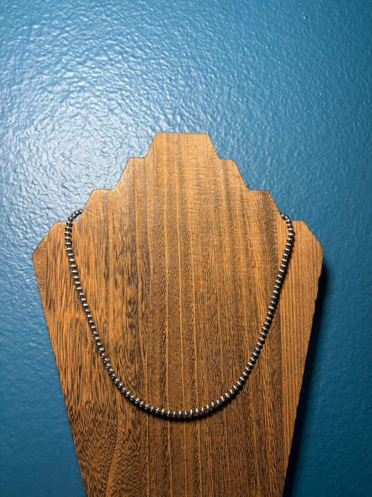 4mm Sterling Silver Pearl Necklace