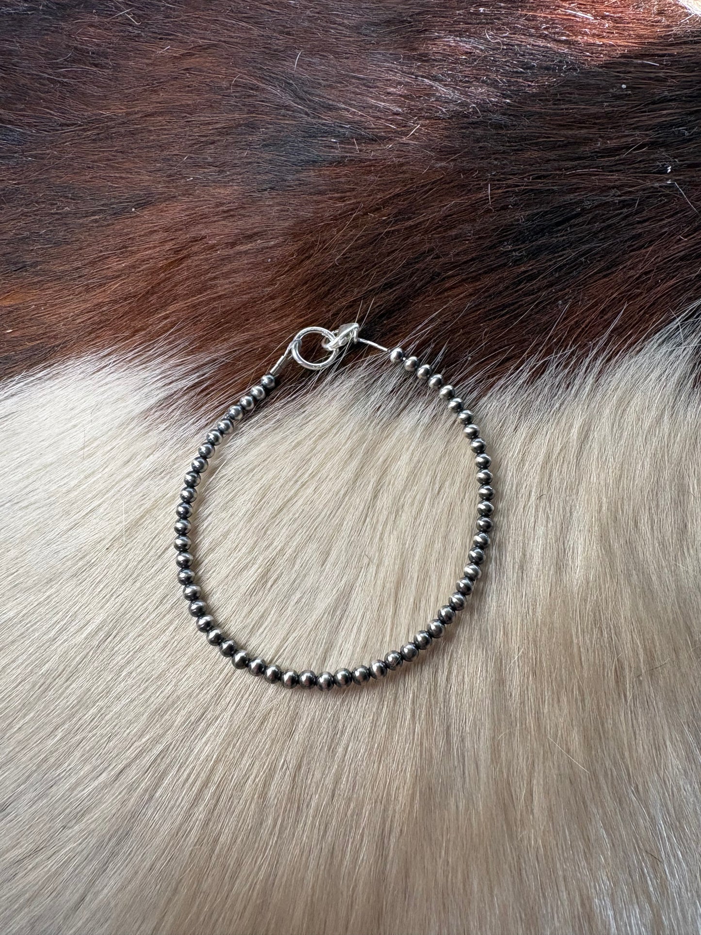 3mm bracelet Sterling Silver Pearl Bracelet