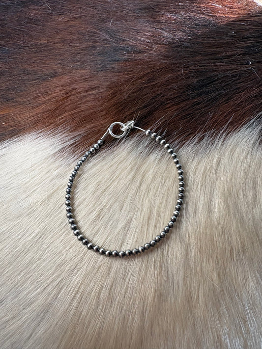 3mm bracelet Sterling Silver Pearl Bracelet