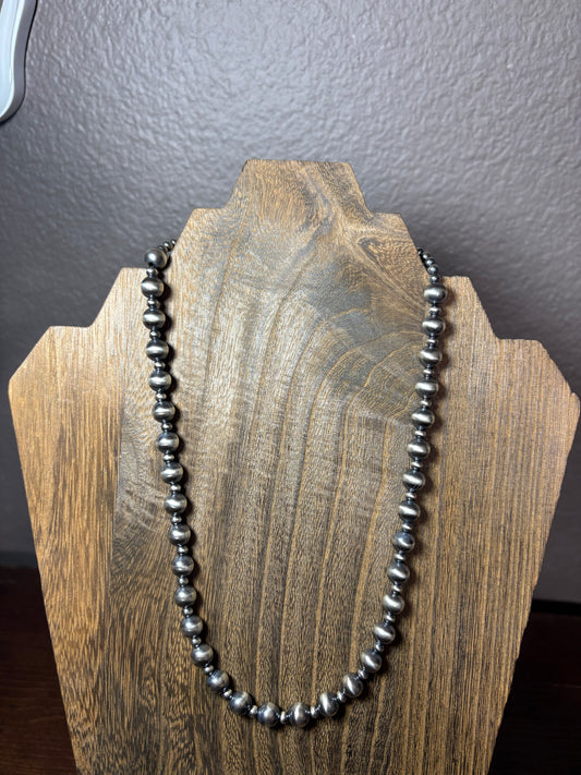 4-8mm alternating Sterling Silver Pearl Necklace