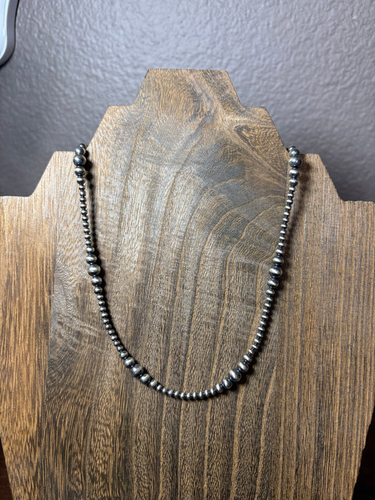 4-8mm Graduated Sterling Silver Pearl Necklace