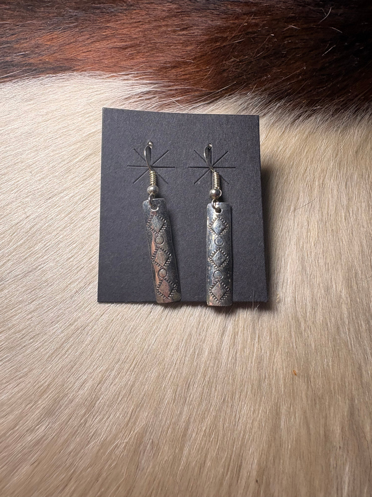 Stamped Dangle Earrings