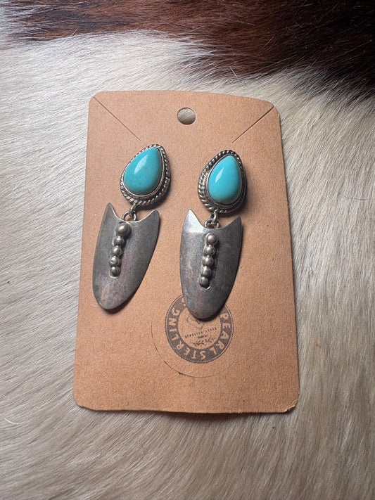 Turquoise Arrow Dangle Studs